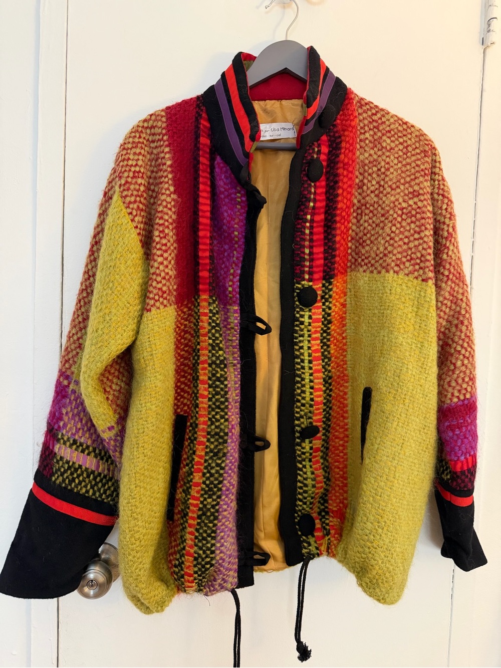 Multicolor Patchwork Teddy Jacket - Yellow & Multicolor
